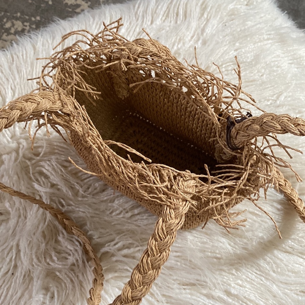 Small straw shoulder bag - Picture 2 of 2